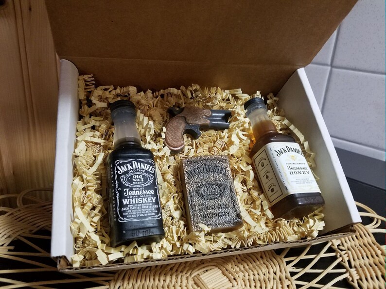 Whiskey Bottle Soap Gift Set For Him Derringer Type Soap