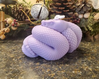 Coiled Snake Candle, Serpent Candle, Rattlesnake, Large Snake Candle, Gift,