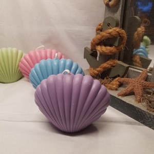 Large Closed Clam Shell Candle,  Sea Shell Candle, Seashell Candle,  Home Decor
