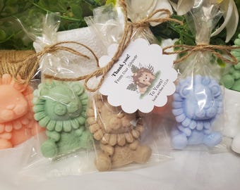 Handmade Lion Soap Favors, Jungle Animal Shower Gifts,  Birthday Party Favors, Hand Made Gift, Guest Soap