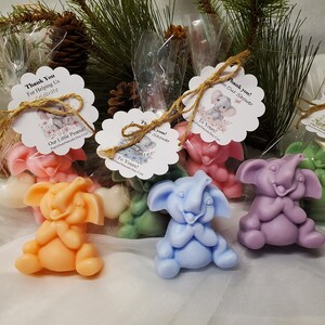 Elephant Soap Favors: Handmade Jungle Animal Shower or Party Favors, With Optional Hearts image 10