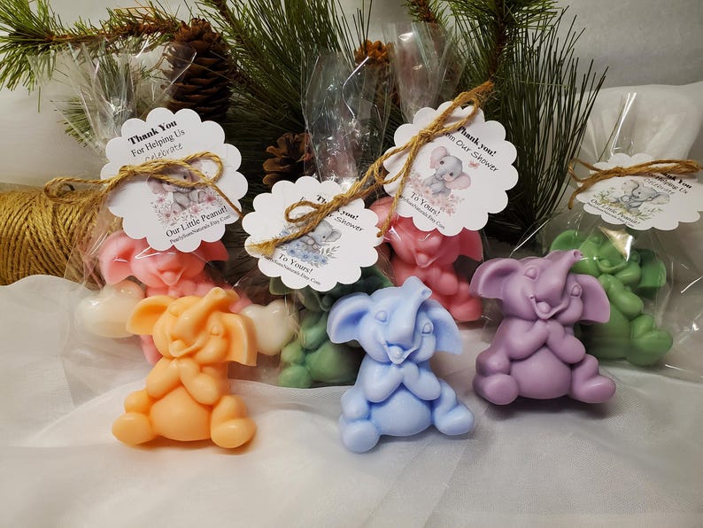 Elephant Soap Favors: Handmade Jungle Animal Shower or Party Favors, With Optional Hearts image 10