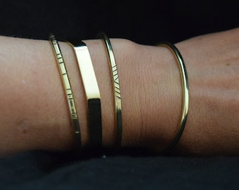 Gold Cuff Bangle Bracelet Silver Cuff Brass Cuff Stacking Bracelet Layering Bangle Bohemian Bracelet Minimal Bangle Thick Cuff Bracelet
