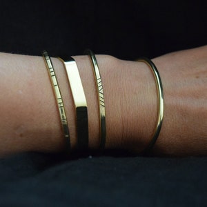 Gouden manchet armband zilveren manchet messing manchet stapelarmband gelaagdheid bangle Boho armband minimale bangle dikke manchetarmband
