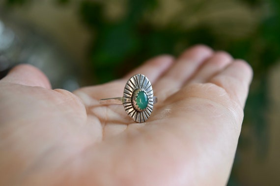 Silver Signet Ring with Natural Gemstones, Chrysoprase Ring, Turquoise Ring, Moonstone Ring, Birthstone Ring, Personalized Ring, Dainty Ring