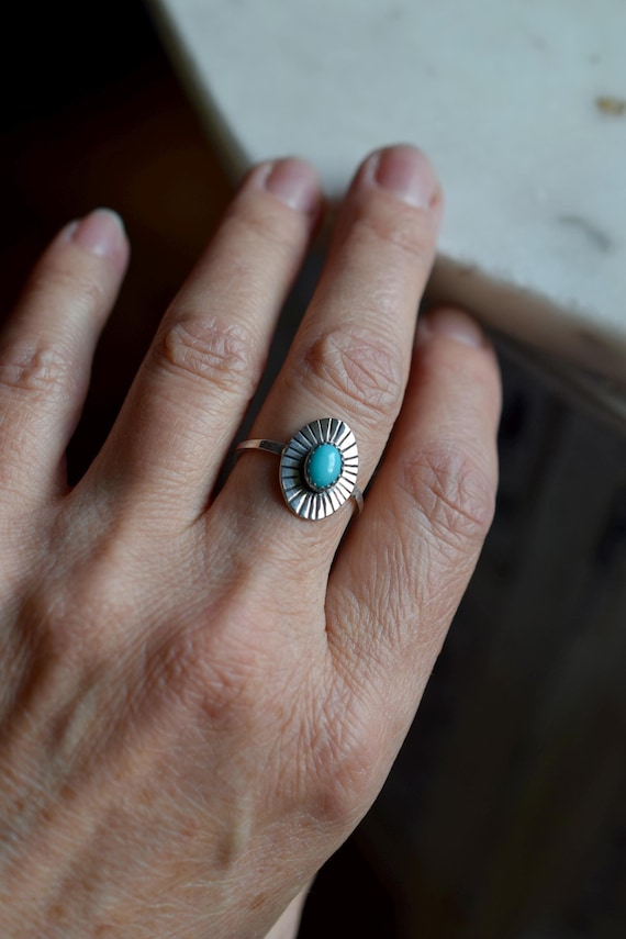 Sterling Silver Signet Ring: Natural Gemstone, Turquoise, Moonstone or Chrysoprase, Birthstone Ring, Customized Jewelry, Dainty Ring,