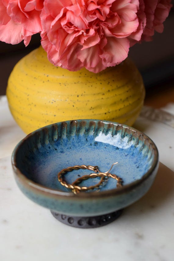 Ceramic Ring Dish, Handmade Jewelry Holder, Ring Holder, Pottery Small Bowl, Condiment Bowl, Trinket Dish, Ice Cream Bowl, Gifts for Home