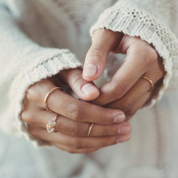 Dainty Stacking Ring Set: Sterling Silver, Gold Filled, or Solid Gold