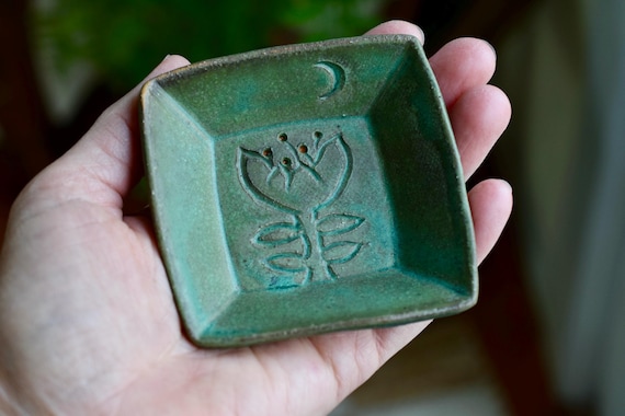 Handmade Ceramic Ring Dish: Pottery Jewelry Holder, Food Safe, Footed Ice Cream Bowl, Candy Dish