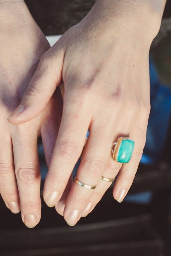 Gold Amazonite Ring, Silver  Amazonite Ring, Boho Jewelry, Maximalist Rings, Natural Stone Ring, Gifts for Her, Modern Jewelry, Eco Friendly