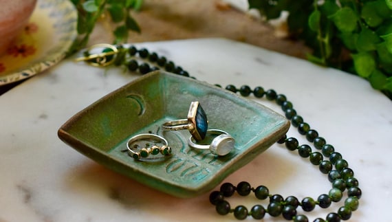 Handmade Ceramic Ring Dish: Pottery Jewelry Holder, Food Safe, Footed Ice Cream Bowl, Candy Dish