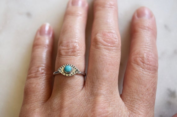 Dainty Turquoise Eye Ring Labradorite Ring Malachite Ring Gold Eye Ring Silver Eye Ring Birthstone Ring Birthstone Jewelry Stacking Ring
