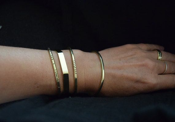 Gold Cuff Bangle Bracelet Silver Cuff Brass Cuff Stacking Bracelet Layering Bangle Bohemian Bracelet Minimal Bangle Thick Cuff Bracelet