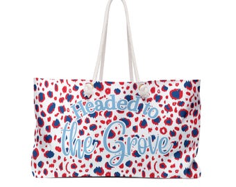 Headed to the Grove Mississippi Rebels Oxford Tailgate Football Graduation Gift Tote Hotty Toddy Weekender Bag