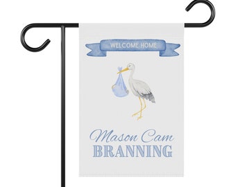 Birth Announcement, Garden Flag, Baby Newborn, Welcome Home, Birthday, Nursery Pennant, Banner, Decor