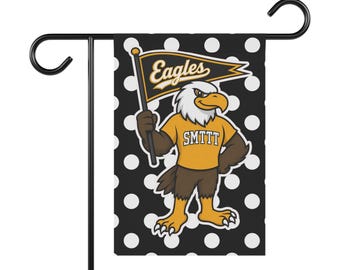 Bannière de jardin à l'effigie de la mascotte des aigles | Esprit scolaire à pois