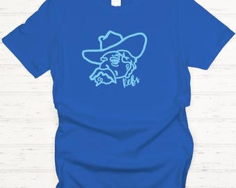 Colonel Reb Ole Miss Tshirt, Hotty Toddy Hand Drawn Design, Powder Blue Rebels, Unisex Crewneck, Oxford MS, Egg Bowl Apparel