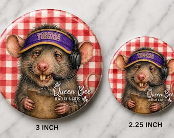 Lane's a Rat Rebels Tailgating Mississippi Football Game Day Button, 2 tailles, drôle
