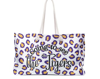 Going to see the Tigers Baton Rouge Purple Gold Louisiana Tailgate Football Graduation Gift Tote y Weekender Bag