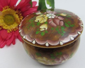 Russian Lacquer Hand Painted Wood Trinket Box 1016-004X