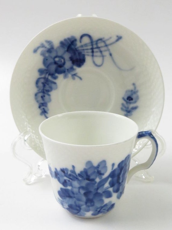 Vintage Royal Copenhagen Blue Flower Braided Teacup & Saucer