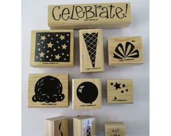 Stampin' Up Perfect Party Rubber Stamp Set of 10  SP459