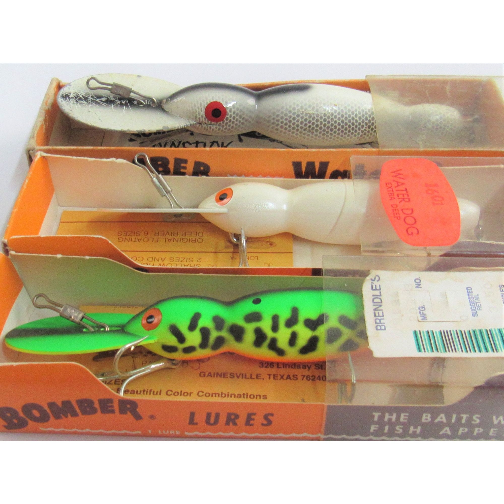 Bomber Fishing Lures Water Dog Extra Deep Trio 2 Plastic 1 Wood