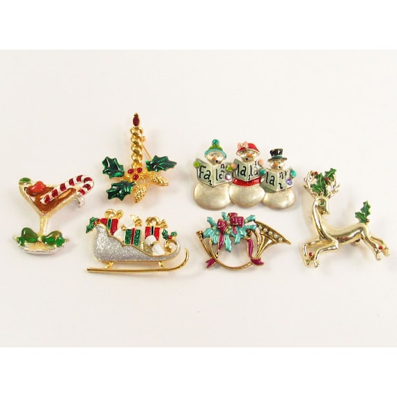 Collection of Christmas Holiday Enamel Accented B… - image 1