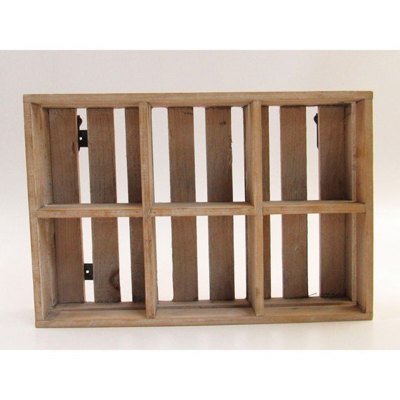 Wall Hanging Crate Shelf with 6 Compartments G039 Etsy