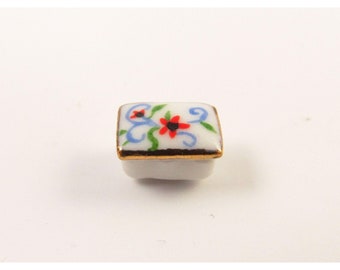 Miniature Ladies Dresser Box Hand Painted w/Gold Trim MSS for Dollhouse or Room Box E118