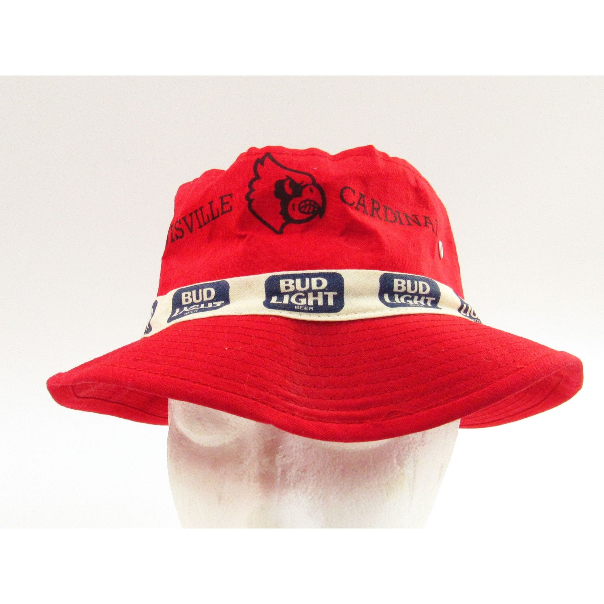 Vintage U of L Louisville Cardinals Bud Light Bucket Hat H098