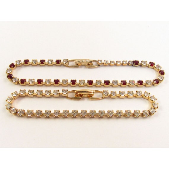 Vintage Rhinestone Bracelet Collection, Tennis Br… - image 3