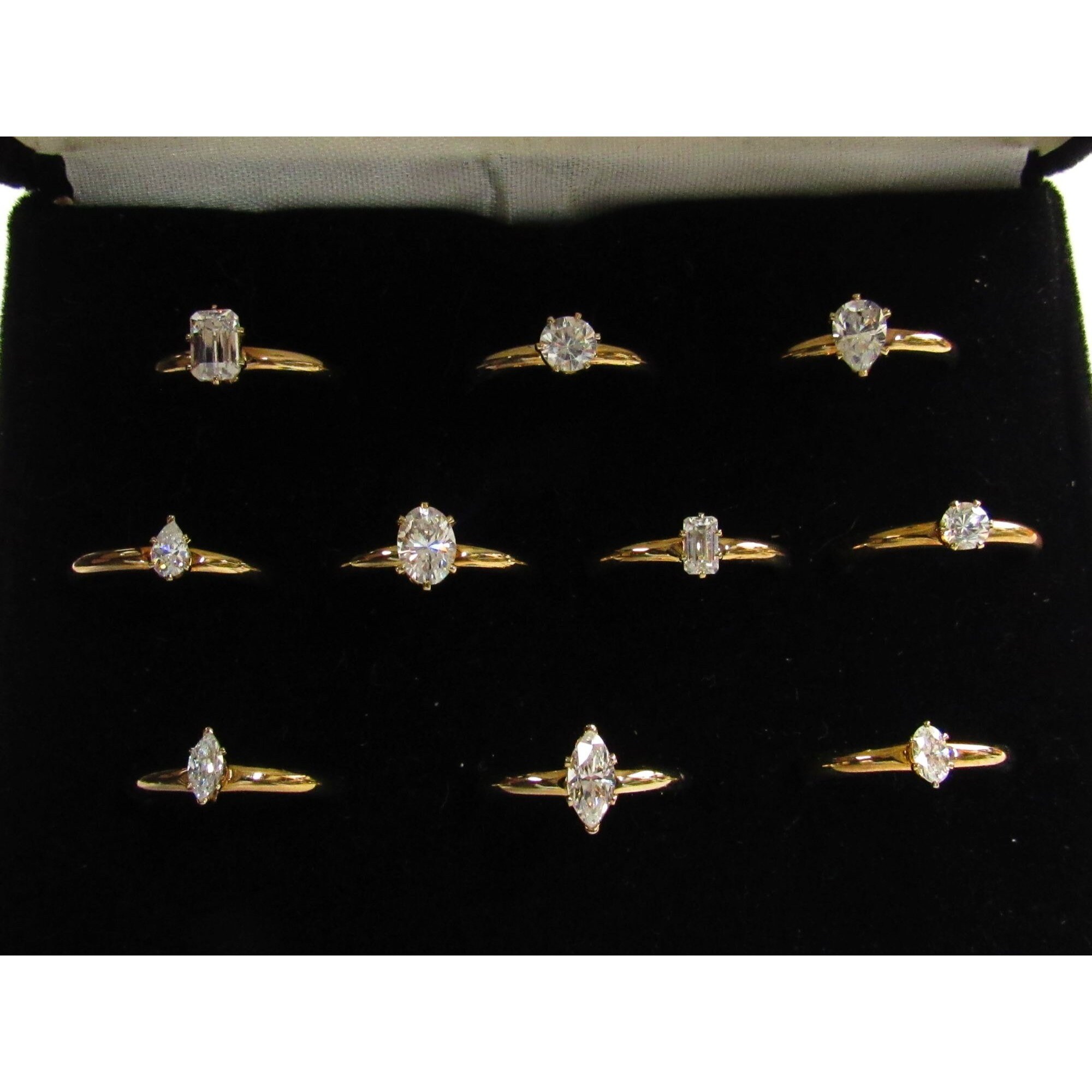 House of Nikolas Gold Tone CZ Solitaire Ring Set Sz8 With