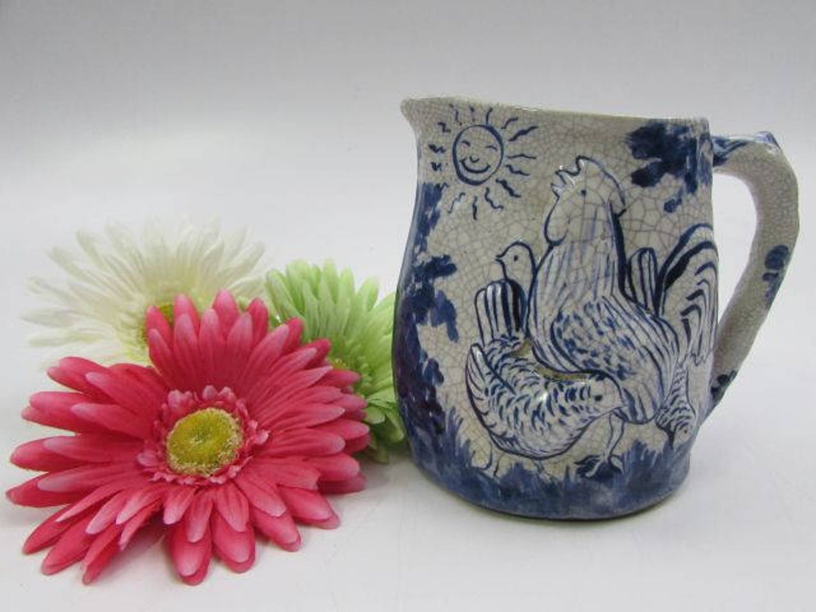 Dedham Pottery Day and Night Pitcher Morning and Night Etsy