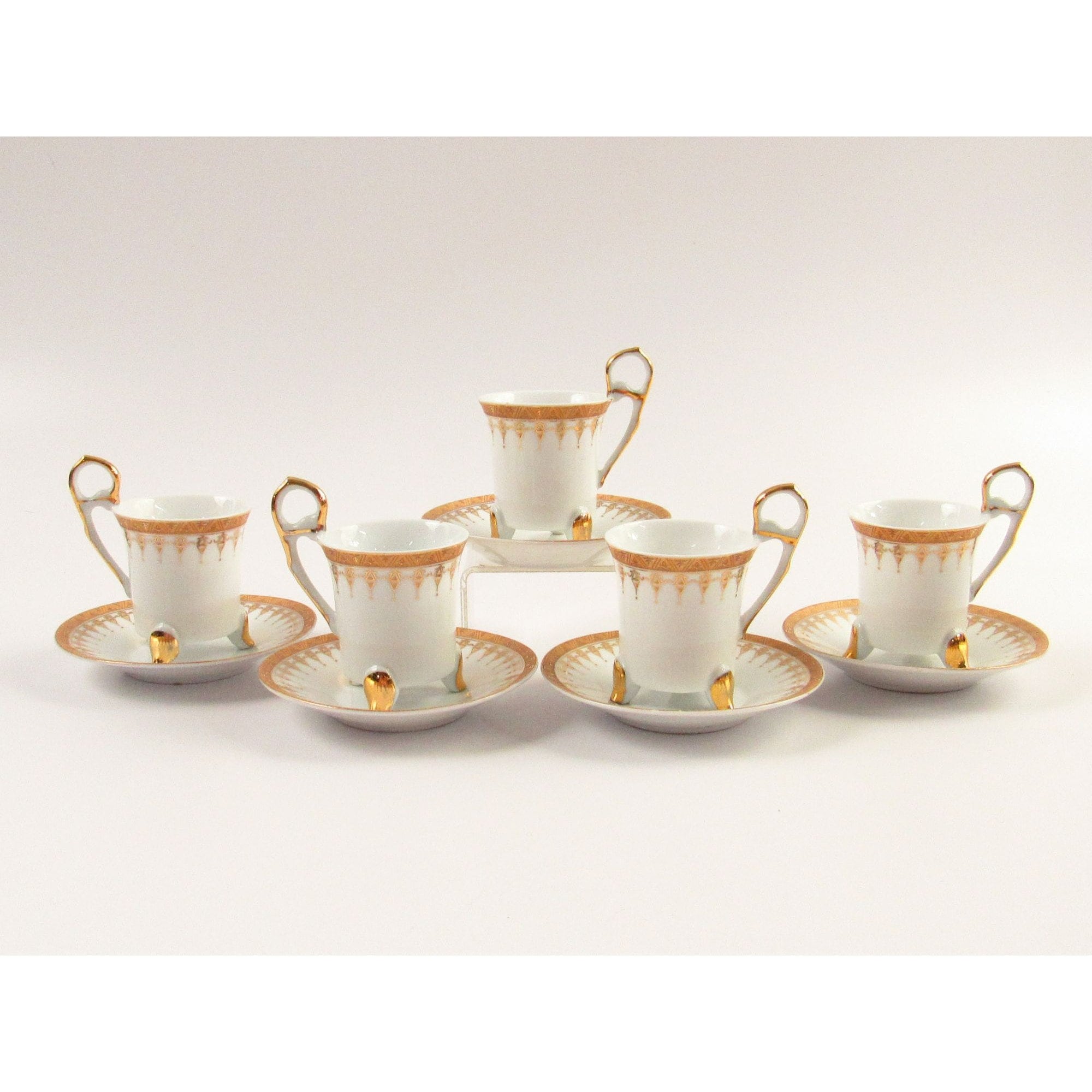 Yamasen Gold Collection Porcelain 24 Kt Gold Demitasse Cups Yamasen Gold Collection Porcelain 24 Kt Gold Demitasse Cups