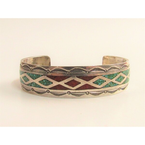 Vintage Charlie Singer Navajo Artisan Sterling Cuff Bracelet SMALL JA622