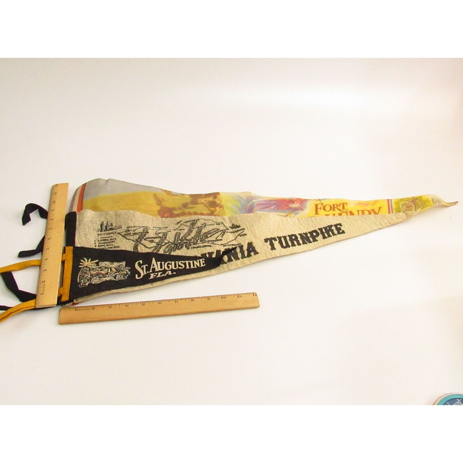 Vtg Felt Pennants X3 Fort Mchenry Pennsylvania Turnpike St Etsy