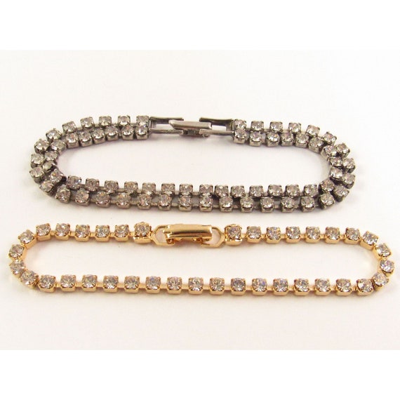 Vintage Rhinestone Bracelet Collection, Tennis Br… - image 2