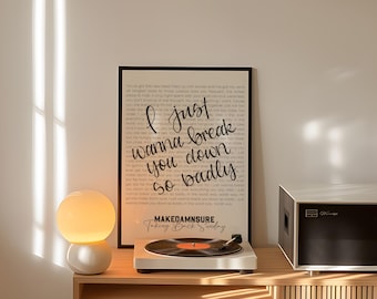 MakeDamnSure Lyric Print | Taking Back Sunday | Minimalist Music Wall Art | Digital Download