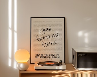 Hot Mulligan Lyric Print | Minimalist Music Poster (Digital Download)