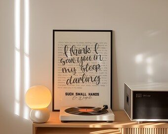 Such Small Hands Lyric Print | La Dispute | Minimalist Music Wall Art | Digital Download