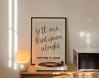 Everything is Alright Lyric Print | Motion City Soundtrack | Minimalist Music Wall Art | Digital Download