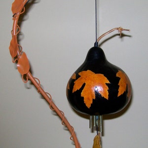 Fall Leaves Wind Chime Gourd
