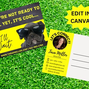 Cool Dog - carte postale immobilière | Carte postale de l'agriculture | Marketing d'agent immobilier | Marketing drôle