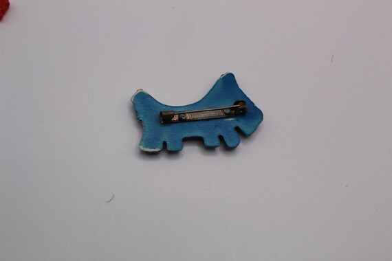 Vintage Scottie Dog Westie Brooch Pin and Key Cha… - image 5