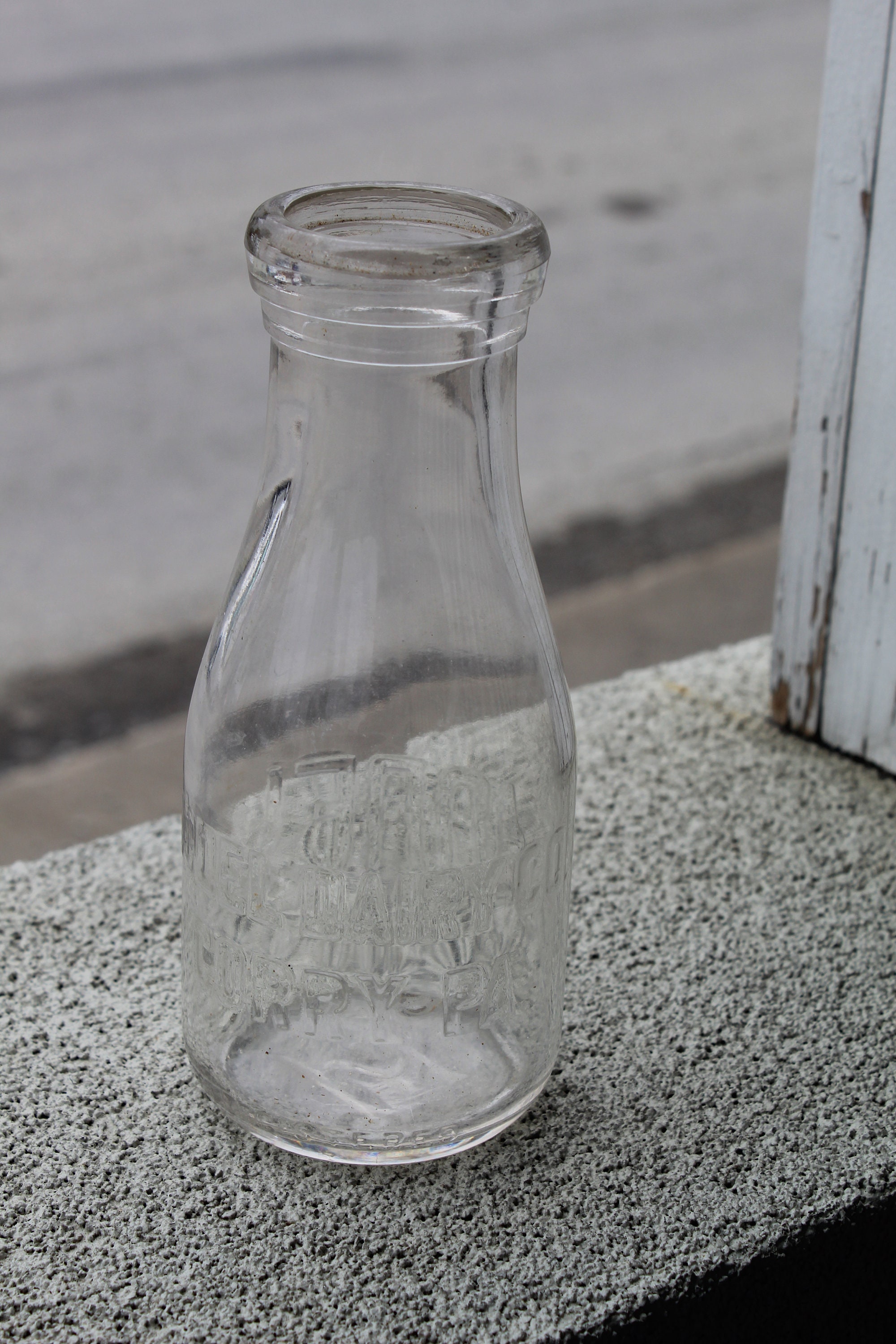 Vintage Clear Glass Milk Bottle With Cap, Always Ahead Famous Dairy,  General Store Bottles, Country Rustic, Modern Farmhouse Home Accents 