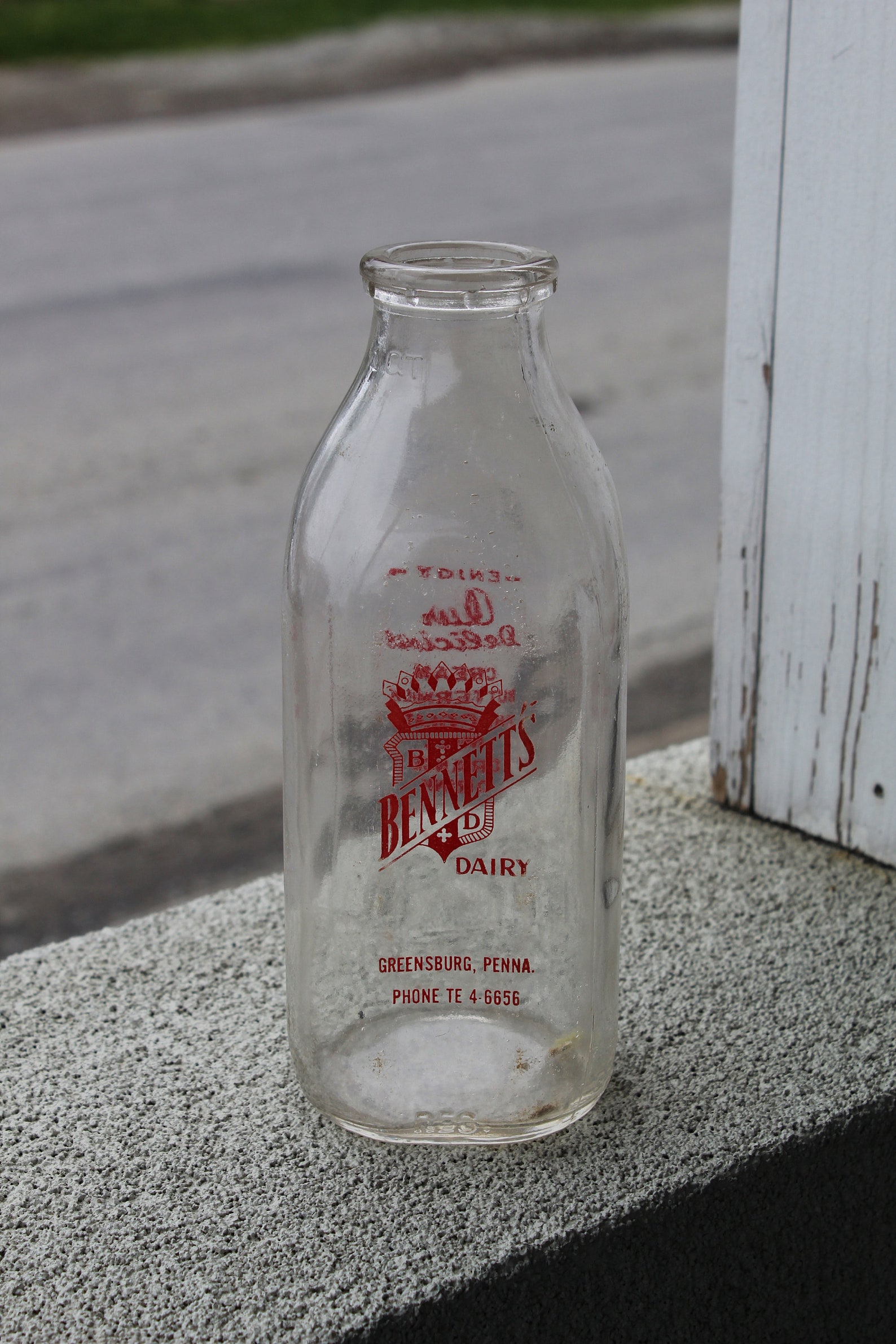 Vintage Farmhouse Glass Milk Bottle Dairy 1 Quart Etsy