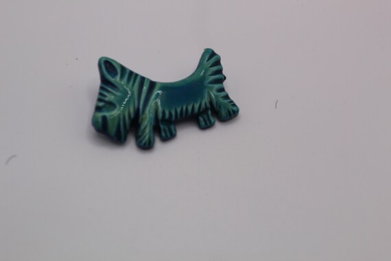 Vintage Scottie Dog Westie Brooch Pin and Key Cha… - image 2