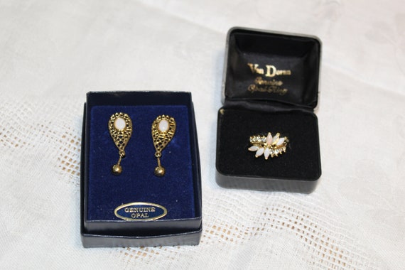 Vintage Genuine Opal Ring Van Doran Opal Earrings Ef Gem Vintage Genuine Opal Ring Van Doran Opal Earrings Ef Gem
