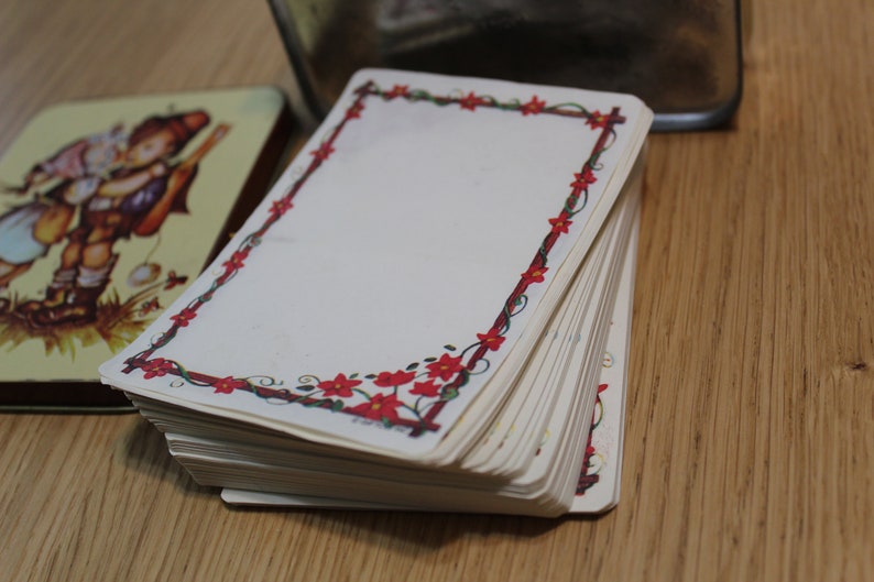 Vintage Hummel Look Boy and Girl Tin with Note Cards Gift Co